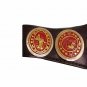 SOUTHERN HEAVYWEIGHT WRESTLING CHAMPIONSHIP RED COMBINATION BELT BLACK LEATHER STRAP ADULT SIZE