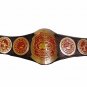 SOUTHERN HEAVYWEIGHT WRESTLING CHAMPIONSHIP RED COMBINATION BELT BLACK LEATHER STRAP ADULT SIZE
