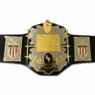 AWA WORLD HEAVYWEIGHT WRESTLING CHAMPIONSHIP BELT ADULT SIZE BLACK LEATHER STRAP