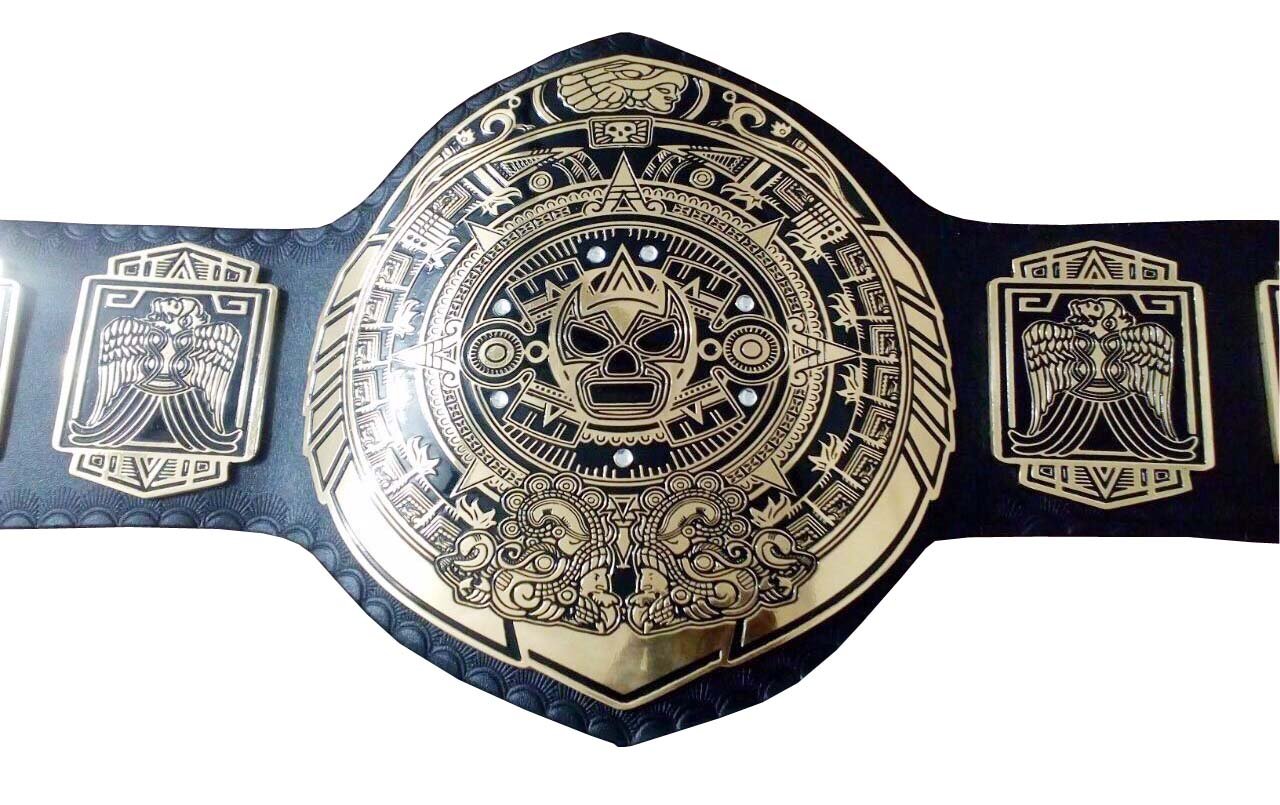 LUCHA UNDERGROUND WRESTLING CHAMPIONSHIP BELT BLACK LEATHER STRAP ADULT SIZE
