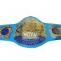 SHINE SUPER NOVA WRESTLING CHAMPIONSHIP BELT ADULT SIZE  BLUE LEATHER STRAP