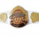 SHINE WRESTLING CHAMPIONSHIP BELT ADULT SIZE  WHITE LEATHER STRAP