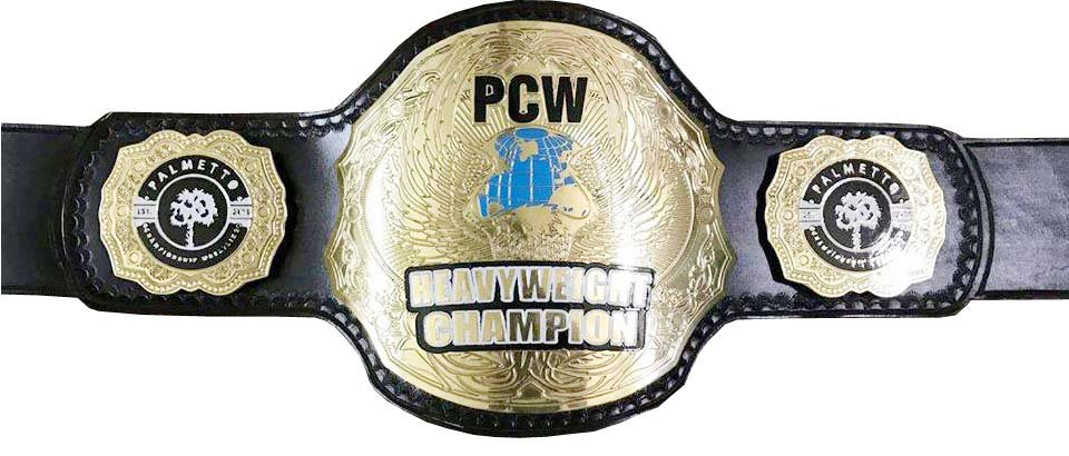 PCW HEAVYWEIGHT WRESTLING CHAMPIONSHIP BELT Black LEATHER STRAP