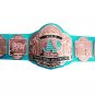 NWA TAG TEAM WORLD CHAMPION WRESTLING CHAMPIONSHIP BELT LIGHT BLUE LEATHER STRAP ADULT SIZE