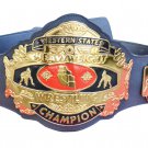 NWA WESTERN STATES HEAVYWEIGHT WRESTLING CHAMPIONSHIP BELT Black LEATHER STRAP