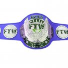 FTW TAZ WORLD WRESTLING CHAMPIONSHIP BELT BLUE LEATHER STRAP ADULT SIZE