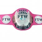 FTW TAZ WORLD WRESTLING CHAMPIONSHIP BELT PINK LEATHER STRAP ADULT SIZE