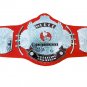 WINGED EAGLE WRESTLING CHAMPIONSHIP BELT RED LEATHER STRAP ADULT SIZE