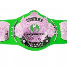 WINGED EAGLE WRESTLING CHAMPIONSHIP BELT GREEN LEATHER STRAP ADULT SIZE