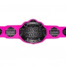 CALIFORNIA CAGE WAR WRESTLING CHAMPIONSHIP BELT PINK LEATHER STRAP ADULT SIZE