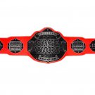 CALIFORNIA CAGE WAR WRESTLING CHAMPIONSHIP BELT RED LEATHER STRAP ADULT SIZE