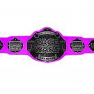 CALIFORNIA CAGE WAR WRESTLING CHAMPIONSHIP BELT PURPLE LEATHER STRAP ADULT SIZE