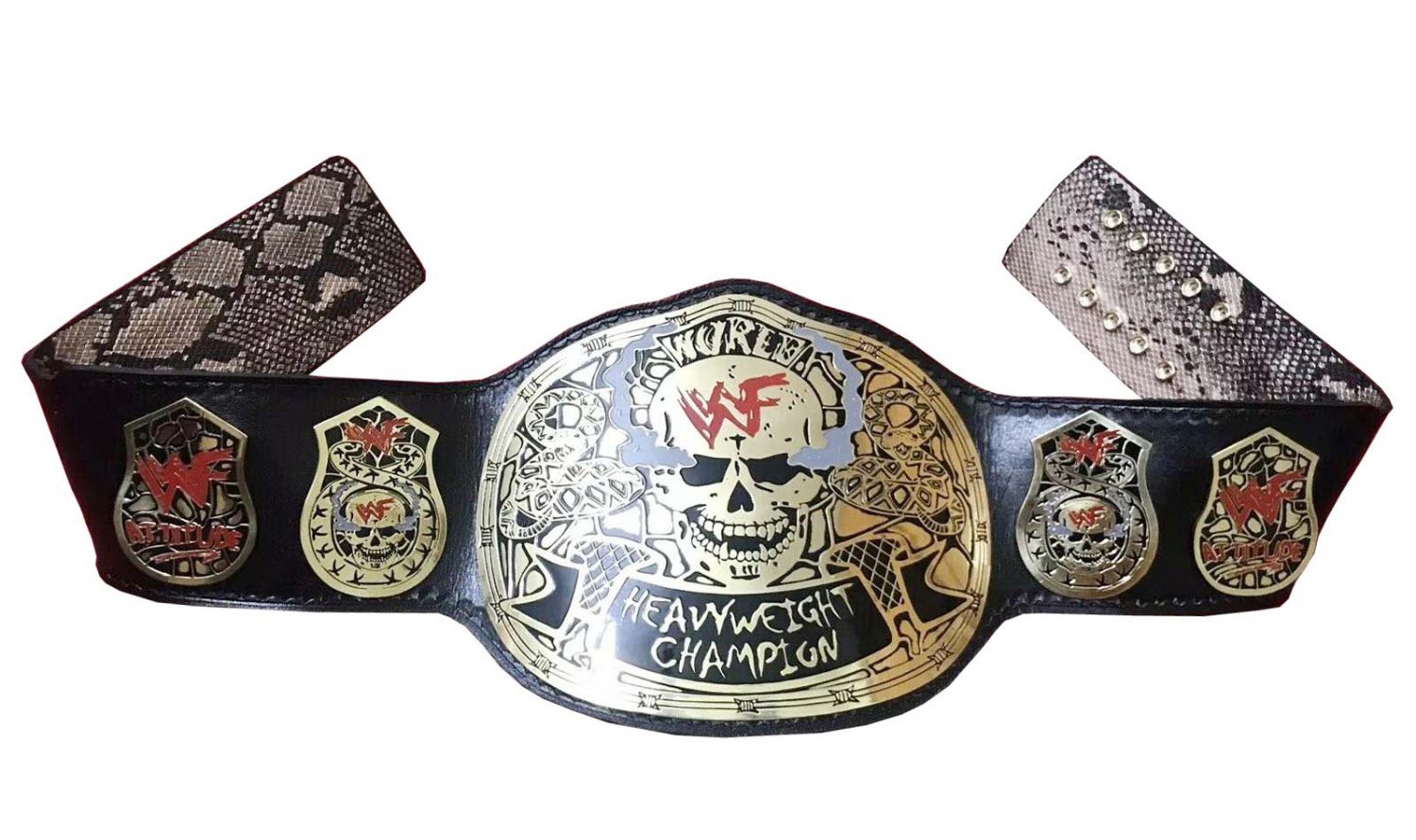 WWE Smoking Skull World Heavyweight Wrestling Championship Belt.SNAKE SKIN BACK 