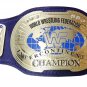INTERCONTINENTAL BLOCK LOGO IC OVAL WRESTLING CHAMPIONSHIP BELT BLACK LEATHER STRAP ADULT SIZE