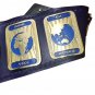 INTERCONTINENTAL BLOCK LOGO IC OVAL WRESTLING CHAMPIONSHIP BELT BLACK LEATHER STRAP ADULT SIZE