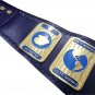 INTERCONTINENTAL BLOCK LOGO IC OVAL WRESTLING CHAMPIONSHIP BELT BLACK LEATHER STRAP ADULT SIZE