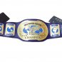 INTERCONTINENTAL BLOCK LOGO IC OVAL WRESTLING CHAMPIONSHIP BELT BLACK LEATHER STRAP ADULT SIZE