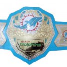 MIAMI DOLPHIN WRESTLING CHAMPIONSHIP BELT BLUE LEATHER STRAP ADULT SIZE