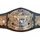 UNDISPUTED WRESTLING CHAMPIONSHIP BELT BLACK LEATHER STRAP ADULT SIZE