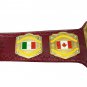 LIGHT HEAVYWEIGHT WRESTLING CHAMPIONSHIP BELT RED LEATHER STRAP ADULT SIZE