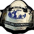 NWA TAG TEAM WORLD CHAMPION WRESTLING CHAMPIONSHIP BELT BLACK LEATHER STRAP ADULT SIZE
