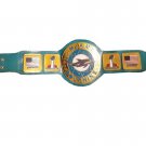 MIAMI DOLPHIN WRESTLING CHAMPIONSHIP BELT GREEN LEATHER STRAP ADULT SIZE