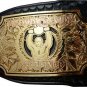 PROFESSIONAL WRESTLING HEAVYWEIGHT CHAMPIONSHIP BELT BLACK LEATHER STRAP ADULT SIZE