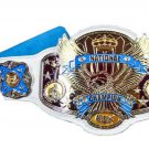 NATIONAL WRESTLING CHAMPIONSHIP BELT WHITE LEATHER STRAP ADULT SIZE