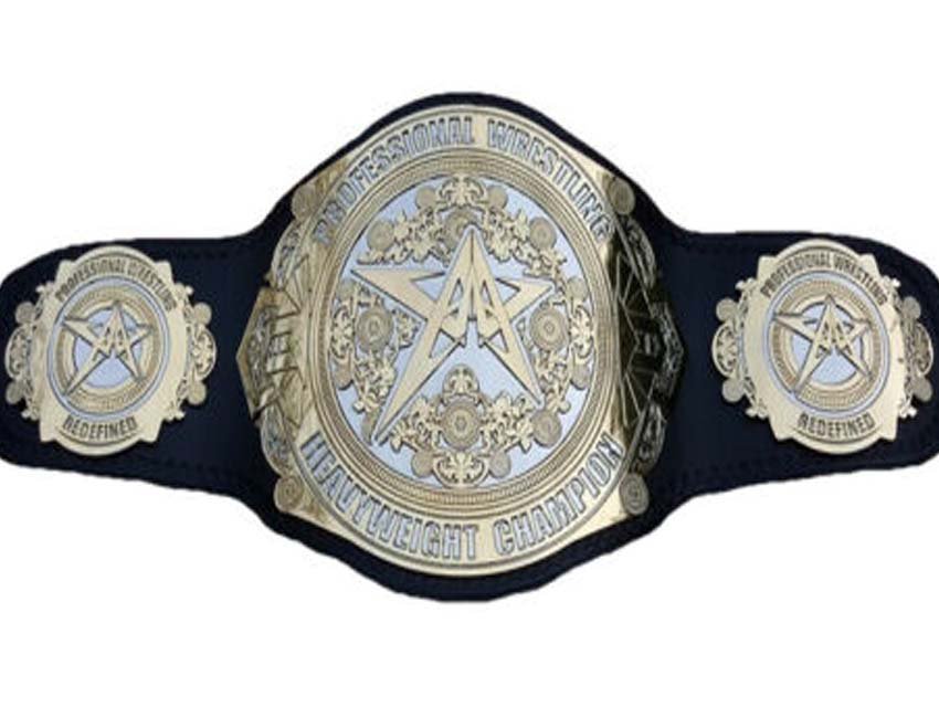 PROFESSIONAL WRESTLING HEAVYWEIGHT CHAMPIONSHIP BELT BLACK DUAL PLATED LEATHER STRAP ADULT SIZE