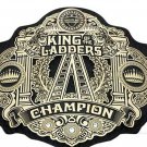 KING OF THE LADDERS CHAMPIONSHIP WRESTLING BELT BLACK LEATHER STRAP ADULT SIZE