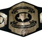 SOUTHERN CENTRAL STATES HEAVYWEIGHT WRESTLING CHAMPIONSHIP BELT BLACK LEATHER STRAP ADULT SIZE