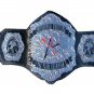 PROFESSIONAL WRESTLING TAG TEAM CHAMPIONSHIP BELT BLACK DUAL PLATED LEATHER STRAP ADULT SIZE
