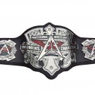 PROFESSIONAL WRESTLING WOMENS CHAMPION BELT BLACK LEATHER STRAP ADULT SIZE