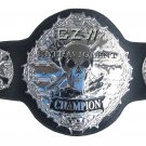 CZW ULTRAVIOLENT WRESTLING CHAMPIONSHIP BELT BLACK LEATHER STRAP ADULT SIZE