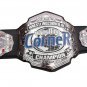 WRESTLING CORNER CHAMPIONSHIP.DE GERMANY BELT BLACK LEATHER STRAP ADULT SIZE