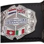 WRESTLING CORNER CHAMPIONSHIP.DE GERMANY BELT BLACK LEATHER STRAP ADULT SIZE