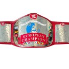 EUROPEAN WRESTLING CHAMPIONSHIP BELT RED LEATHER STRAP ADULT SIZE