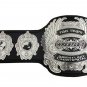 TAG TEAM WRESTLE-1 WRESTLING CHAMPIONSHIP BELT BLACK LEATHER STRAP ADULT SIZE