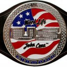 US SPINNER JOHN CENA WORLD LIFE CHAMPIONSHIP BELT BLACK LEATHER STRAP ADULT SIZE
