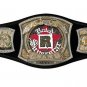 EDGE RATED WRESTLING CHAMPIONSHIP BELT BLACK LEATHER STRAP ADULT SIZE