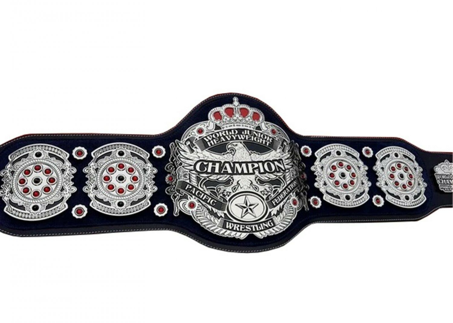 PACIFIC WORLD JUNIOR FEDERATION HEAVYWEIGHT WRESTLING CHAMPIONSHIP LEATHER STRAP BELT ADULT SIZE