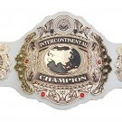 INTERCONTINENTAL WRESTLING CHAMPIONSHIP CUSTOM MADE WHITE LEATHER STRAP BELT ADULT SIZE