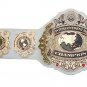 INTERCONTINENTAL WRESTLING CHAMPIONSHIP CUSTOM MADE WHITE LEATHER STRAP BELT ADULT SIZE