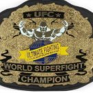 UFC ULTIMATE FIGHTING CHAMPIONSHIP WORLD SUPER FIGHT CHAMPION WRESTLING BELT BLACK LEATHER STRAP