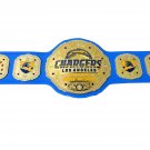 CHARGERS LOS ANGELES NFL WRESTLING CHAMPIONSHIP BLUE LEATHER STRAP BELT ADULT SIZE