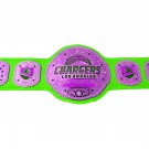 CHARGERS LOS ANGELES NFL WRESTLING CHAMPIONSHIP GREEN LEATHER STRAP BELT ADULT SIZE