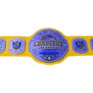 CHARGERS LOS ANGELES NFL WRESTLING CHAMPIONSHIP YELLOW LEATHER STRAP BELT ADULT SIZE