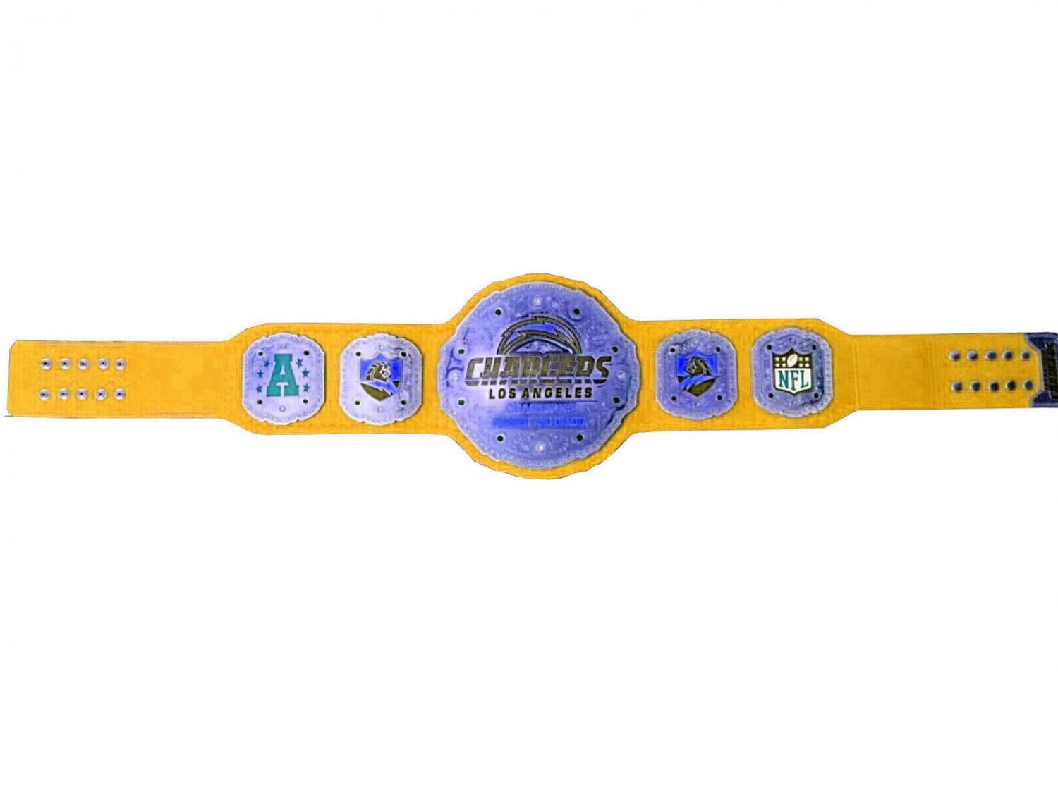 CHARGERS LOS ANGELES NFL WRESTLING CHAMPIONSHIP YELLOW LEATHER STRAP ...