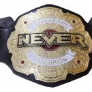 NEVER OPENWEIGHT WORLD WRESTLING CHAMPIONSHIP LEATHER STRAP BELT ADULT SIZE