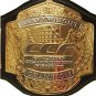 ADULT SIZE BLACK LEATHER STRAP CCF WORLD WRESTLING CHAMPIONSHIP BELT
